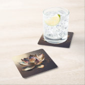 Lotus Rechteckiger Pappuntersetzer (Vor Ort)