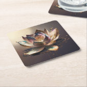 Lotus Rechteckiger Pappuntersetzer (angewinkelt)