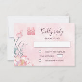 Lotus Red Chinese Wedding RSVP (Vorderseite)