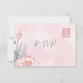 Lotus Red Chinese Wedding RSVP (Rückseite)