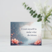Lotus Reflection Affirmation Empower Inner Wisdom Postkarte (Stehend Vorderseite)