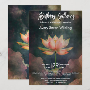 Lotus Rising Sanftes Aquarell-Design Einladung