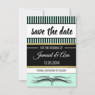 Lotus-Rollen & Streifen - Goldfolie Save The Date