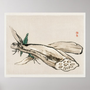 Lotus Root von Kōno Bairei (1844-1895) Poster