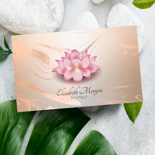Lotus Rose Gold Pinselstrich Visitenkarte