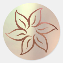 Lotus Rose Goldene Rose Runder Aufkleber