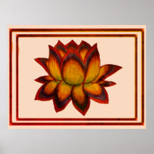 Lotus Rot-Töne-Druck, Poster (Halbglanz)