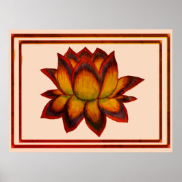 Lotus Rot-Töne-Druck, Poster (Halbglanz)
