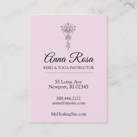 *~* Lotus-Schein-Stammes- Strahlen, die Reiki Visitenkarte (Rückseite)
