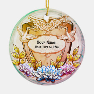 Lotus-Schild Krankenschwester Keramik Ornament