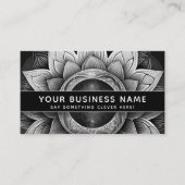 Lotus Schwarz/Weiß Modernes, elegantes Berufliches Terminkarte (Vorderseite)