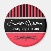 Lotus Scroll & Stripes - Silver Foil Magnet (Vorne)