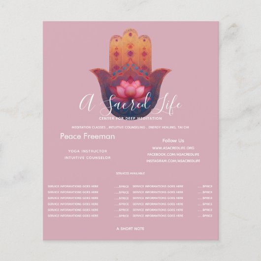 Lotus-Segen | Hamsa-Hand Flyer (Vorne)