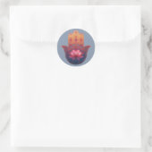 Lotus-Segen | Hamsa-Hand Runder Aufkleber (Tasche)