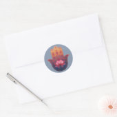 Lotus-Segen | Hamsa-Hand Runder Aufkleber (Umschlag)