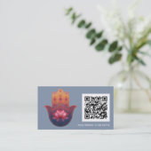 Lotus-Segen | Hamsa-Hand Visitenkarte (Stehend Vorderseite)
