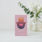 Lotus-Segen | Hamsa-Hand Visitenkarte (Stehend Vorderseite)