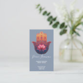 Lotus-Segen | Hamsa-Hand Visitenkarte (Stehend Vorderseite)