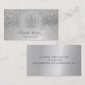 Lotus Silver Confetti Glitzer Yoga Instructor Visitenkarte (Vorne/Hinten)