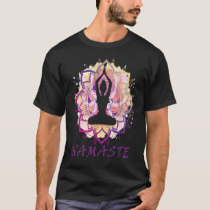 Lotus-Sitzlotus-Blume Namensgeometrie T-Shirt