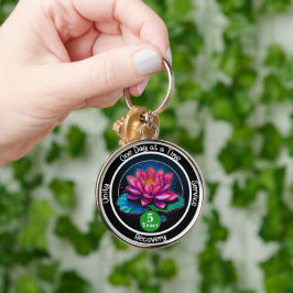 Lotus Sobriety Chip | Angepasste 12-Stufen-Medaill Schlüsselanhänger