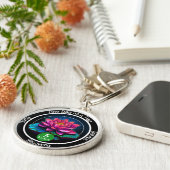 Lotus Sobriety Chip | Angepasste 12-Stufen-Medaill Schlüsselanhänger (Seite)