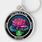 Lotus Sobriety Chip | Angepasste 12-Stufen-Medaill Schlüsselanhänger (Vorne)