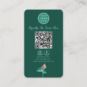 Lotus Social Media Scannable QR Code Vertikal Visitenkarte (Vorderseite)