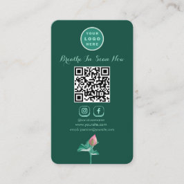 Lotus Social Media Scannable QR Code Vertikal Visitenkarte