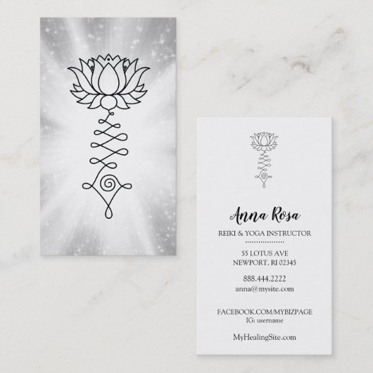 *~* Lotus Sparkle Rays Reiki Energy Healing Visitenkarte (Vorne/Hinten)