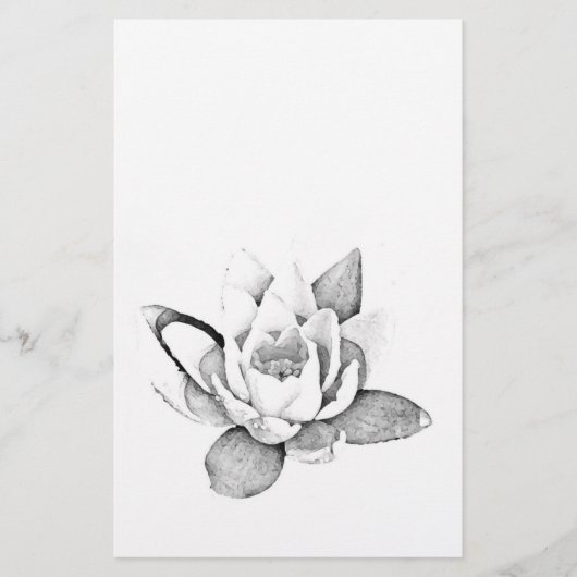 LOTUS STATIONERY IN SCHWARZ UND WEISS BRIEFPAPIER (Vorderseite)