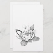 LOTUS STATIONERY IN SCHWARZ UND WEISS BRIEFPAPIER (Vorne/Hinten)