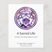 Lotus-Stille | Lila Mandala-Design Flyer (Hinten)