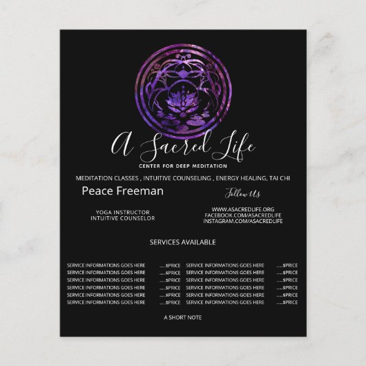 Lotus-Stille | Lila Mandala-Design Flyer (Vorne)