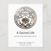 Lotus-Stille | Silber-Mandala-Design Flyer (Hinten)