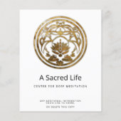 Lotus-Stillness | Goldenes Mandala-Design Flyer (Hinten)