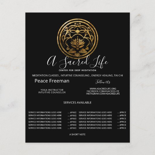 Lotus-Stillness | Goldenes Mandala-Design Flyer (Vorne)