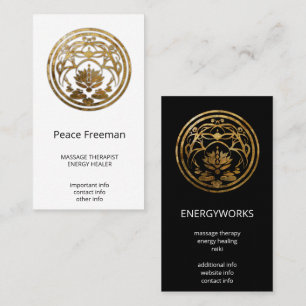 Lotus-Stillness Goldenes Mandala-Design Visitenkarte