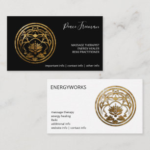 Lotus-Stillness Goldenes Mandala-Design Visitenkarte