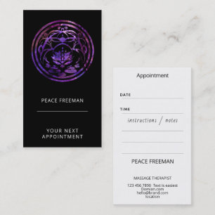 Lotus-Stillness Purple Mandala-Design Visitenkarte