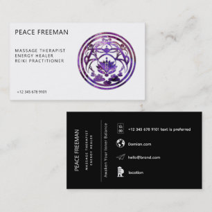 Lotus-Stillness Purple Mandala-Design Visitenkarte