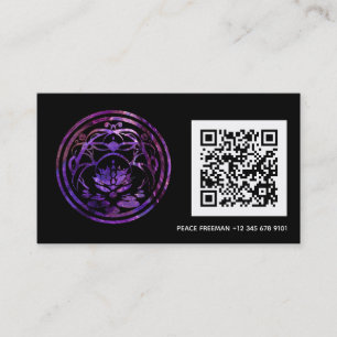 Lotus-Stillness Purple Mandala-Design Visitenkarte