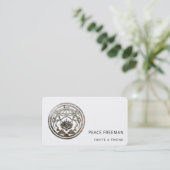 Lotus-Stillness | Silber-Mandala-Design Visitenkarte (Stehend Vorderseite)