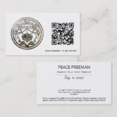 Lotus-Stillness | Silber-Mandala-Design Visitenkarte (Vorne/Hinten)