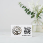 Lotus-Stillness | Silber-Mandala-Design Visitenkarte (Stehend Vorderseite)