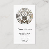 Lotus-Stillness | Silber-Mandala-Design Visitenkarte (Vorderseite)