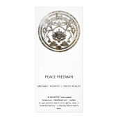 Lotus-Stillness | Silber-Mandala-Design Werbekarte (Hinten)