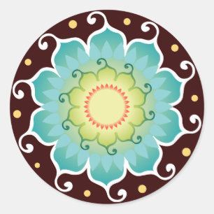 Lotus-Strahlungs-Aufkleber Runder Aufkleber