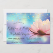 Lotus String Lights Holographic Retirement Party Einladung (Vorderseite)