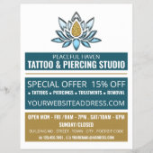 Lotus Tattoo, Tattoo & Body Piercing Studio Advert Flyer (Vorne)